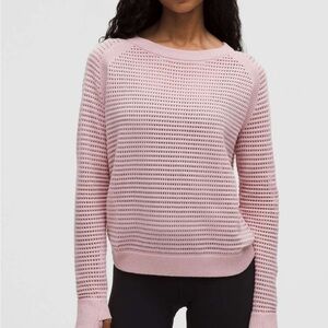 NWOT Lululemon Pointelle-Knit Cotton Sweater in Pink Haze